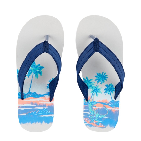 OshKosh B'gosh Other - NWT Oshkosh Blue Dinosaur 🦕 Flip Flops Size 11-12